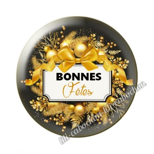 Bonnes fêtes noel69c cabochon en résine époxy 25 mm