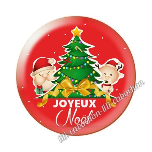 Bonnes fêtes noel73c cabochon en résine époxy 25 mm