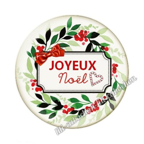 Joyeux noël noel82c cabochon en résine époxy 25 mm