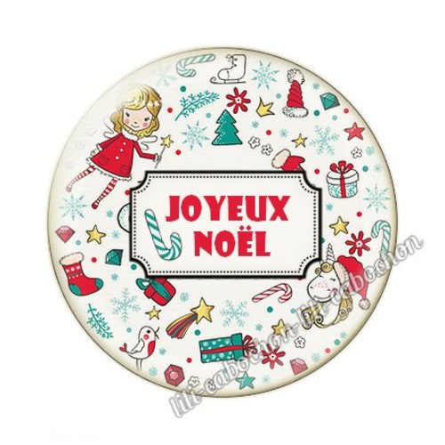 Joyeux noël noel90c cabochon en résine époxy 25 mm