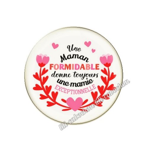 Cabochon résine a coller 25 mm mamie ml6