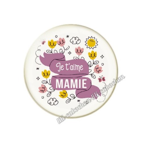 Cabochon résine a coller 25 mm mamie ml8