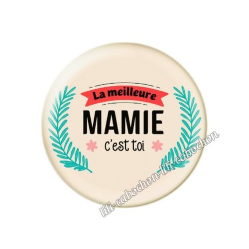 Cabochon résine a coller 25 mm mamie ml14