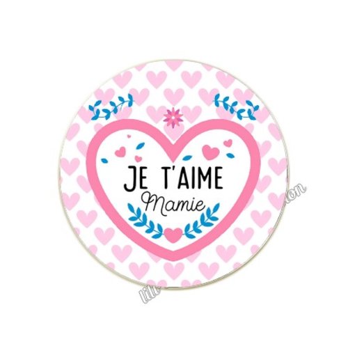 Cabochon résine a coller 25 mm mamie ml17