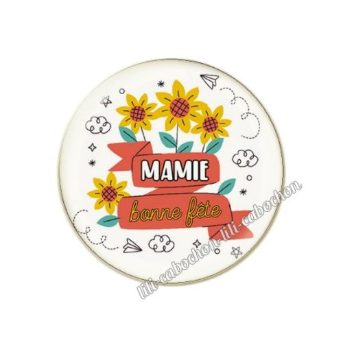 Cabochon résine a coller 25 mm mamie ml20