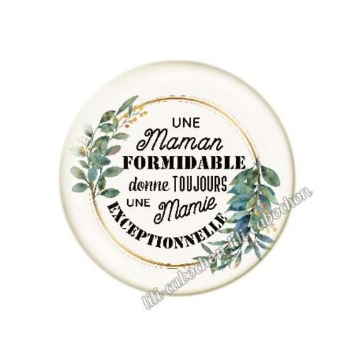 Cabochon résine a coller 25 mm mamie ml28