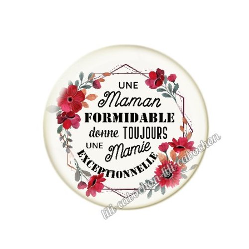 Cabochon résine a coller 25 mm mamie ml30