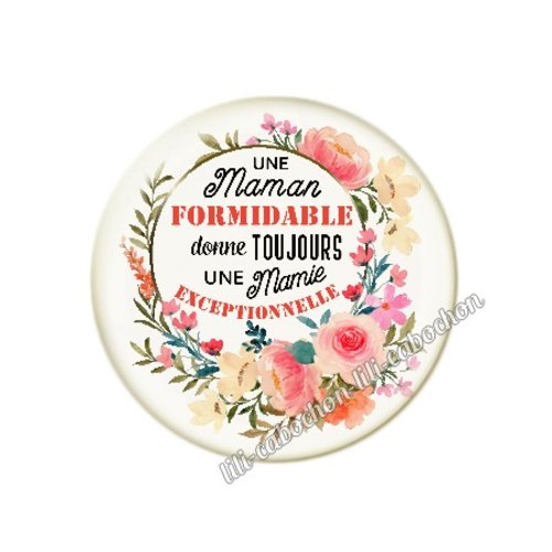 Cabochon résine a coller 25 mm mamie ml34