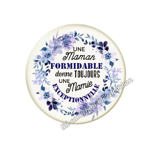 Cabochon résine a coller 25 mm mamie ml37