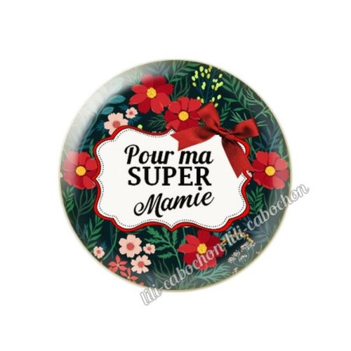 Cabochon résine a coller 25 mm mamie ml41