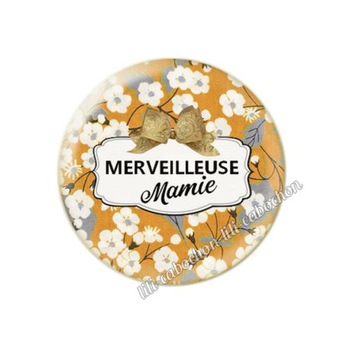 Cabochon résine a coller 25 mm mamie ml74