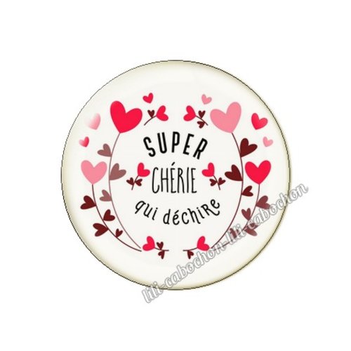 Cabochon résine a coller 25 mm chérie amour couple saint valentin coeur je t'aime p4