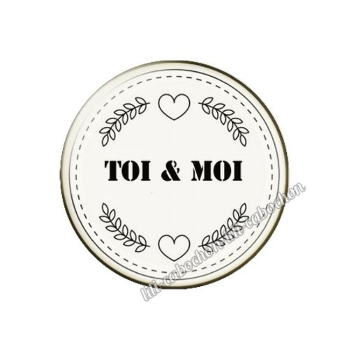 Cabochon résine a coller 25 mm chérie amour couple saint valentin coeur je t'aime p16