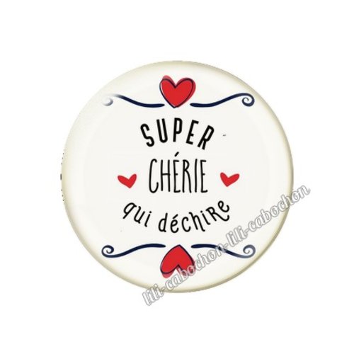 Cabochon résine a coller 25 mm chérie amour couple saint valentin coeur je t'aime p26