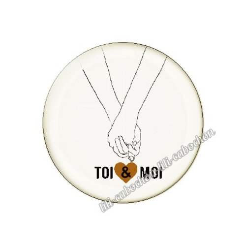 Cabochon résine a coller 25 mm chérie amour couple saint valentin coeur je t'aime p28