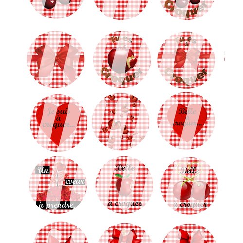 Téléchargement immédiat: images digitales pour cabochons à imprimer thème gourmandise: à croquer