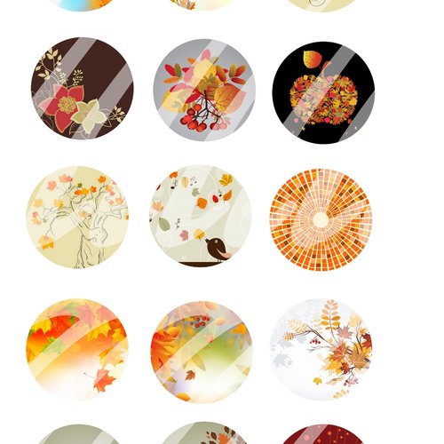 Téléchargement immédiat: images digitales pour cabochons à imprimer thème automne 2