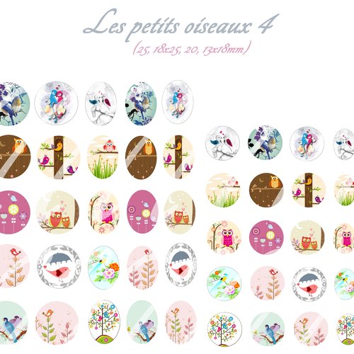 Téléchargement immédiat: images digitales pour cabochons à imprimer oiseaux 4