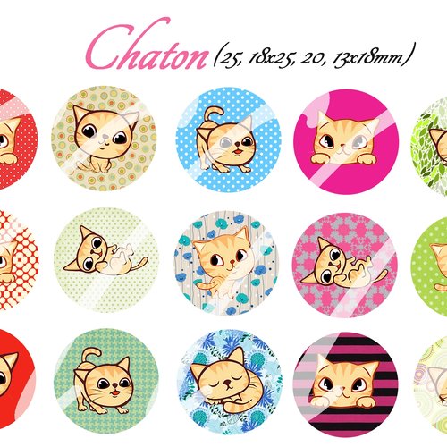 Téléchargement immédiat: images digitales pour cabochons à imprimer chaton