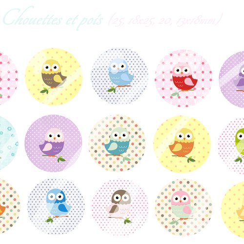 Téléchargement immédiat: images digitales pour cabochons à imprimer chouette