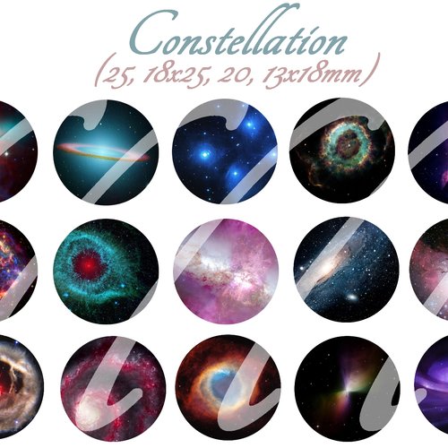 Téléchargement immédiat: images digitales pour cabochons à imprimer constellation