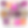 Téléchargement immédiat: images digitales pour cabochons à imprimer motif fushia violet orange