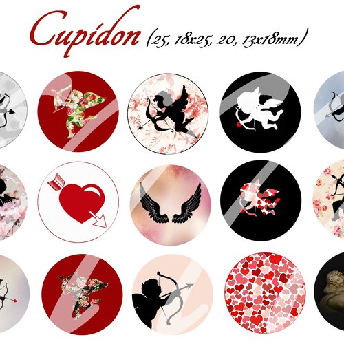 Téléchargement immédiat: images digitales pour cabochons à imprimer cupidon