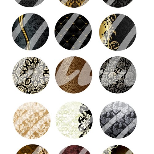 Téléchargement immédiat: images digitales pour cabochons à imprimer damas
