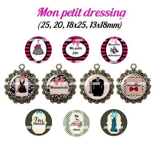 Téléchargement immédiat: images digitales pour cabochons à imprimer mademoiselle