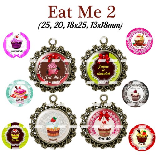 Téléchargement immédiat: images digitales pour cabochons à imprimer cupcake gourmandise
