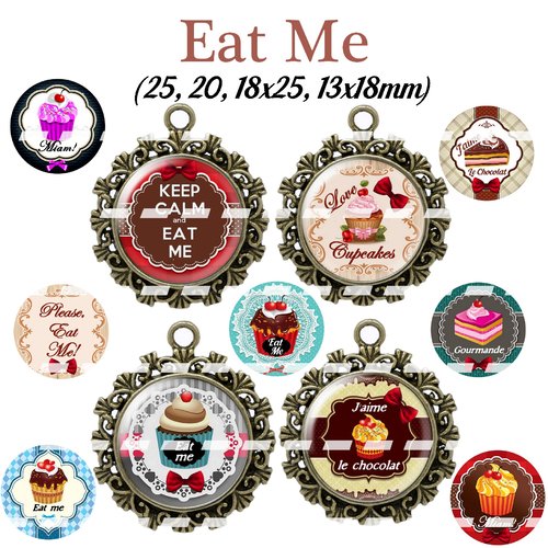 Téléchargement immédiat: images digitales pour cabochons à imprimer cupcake gourmandise