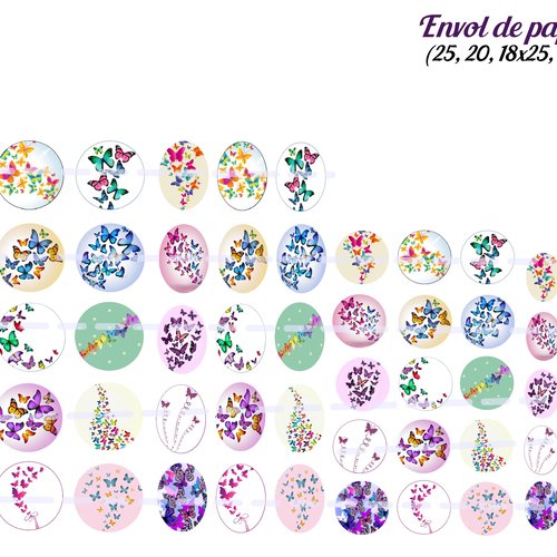 Téléchargement immédiat: images digitales pour cabochons à imprimer envol papillon