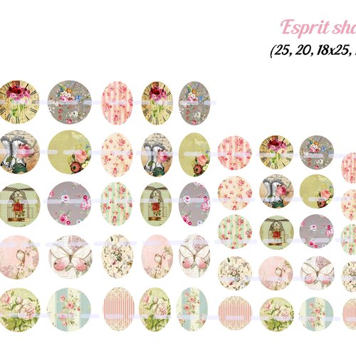 Téléchargement immédiat: images digitales pour cabochons à imprimer shabby