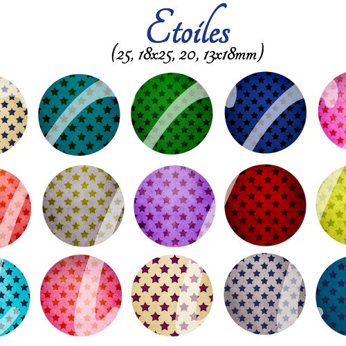 Téléchargement immédiat: images digitales pour cabochons à imprimer motifs étoiles