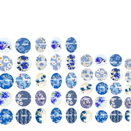 Téléchargement immédiat: images digitales pour cabochons à imprimer fleur bleue