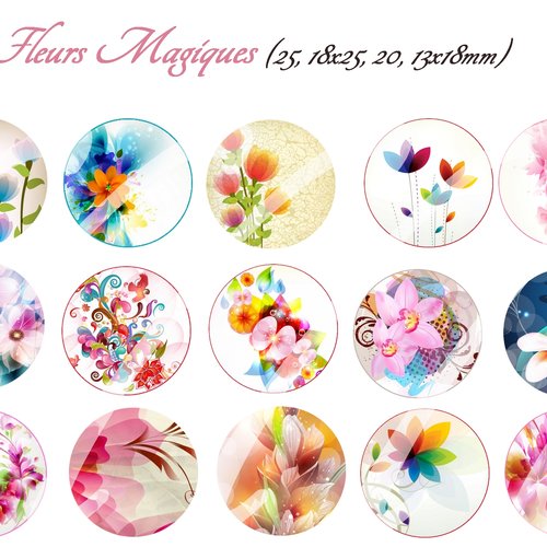 Téléchargement immédiat: images digitales pour cabochons à imprimer fleurs