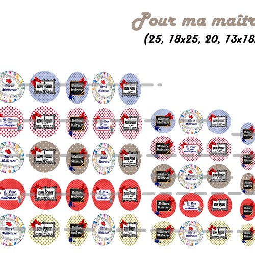 Téléchargement immédiat: images digitales pour cabochons à imprimer maitresse école