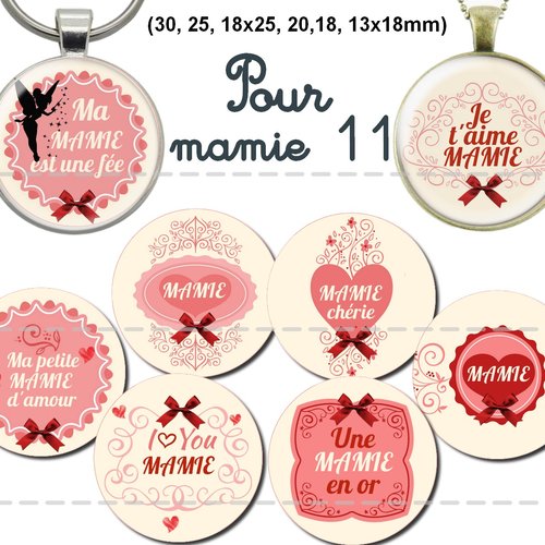 Téléchargement immédiat: images digitales pour cabochons à imprimer mamie b11