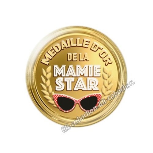 Mamie km8 cabochon en résine époxy 25 mm