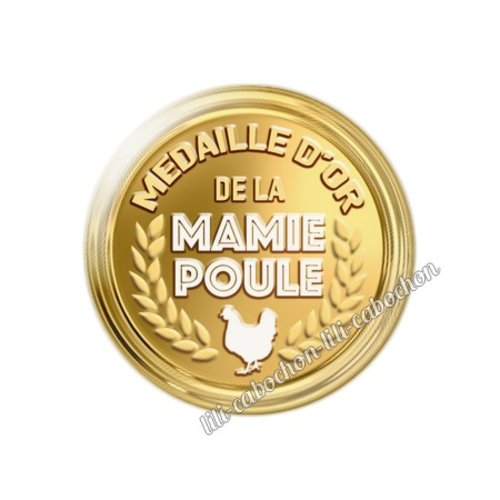 Mamie km12 cabochon en résine époxy 25 mm