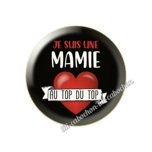 Mamie km14 cabochon en résine époxy 25 mm