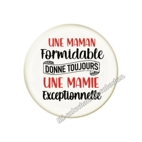 Mamie km37 cabochon en résine époxy 25 mm