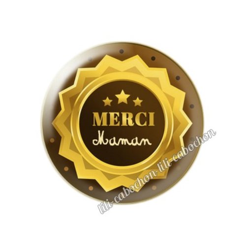 Médaille maman km14 cabochon en résine époxy 25 mm
