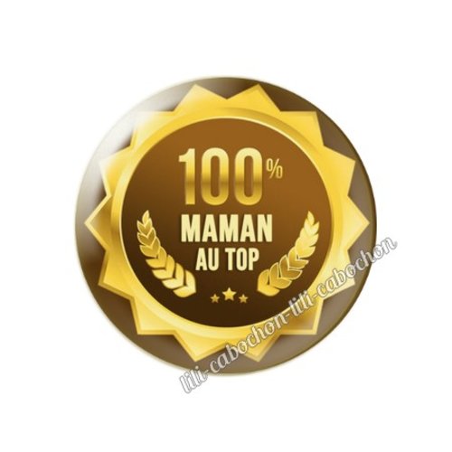 Médaille maman km16 cabochon en résine époxy 25 mm