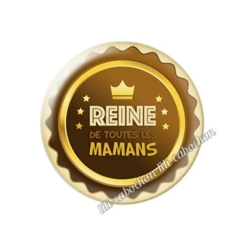 Médaille maman km19 cabochon en résine époxy 25 mm