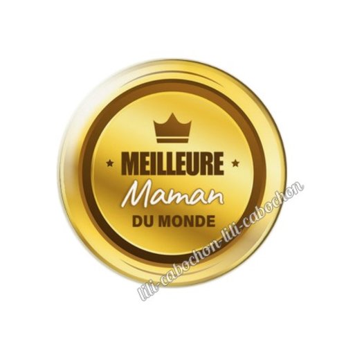 Médaille maman km21 cabochon en résine époxy 25 mm