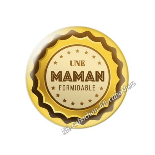 Médaille maman km22 cabochon en résine époxy 25 mm