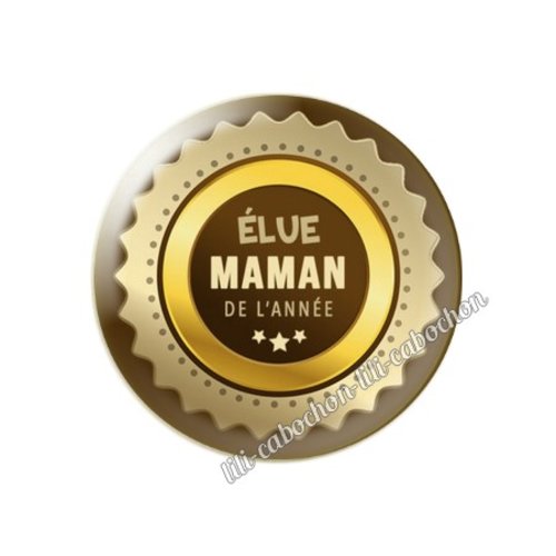 Médaille maman km23 cabochon en résine époxy 25 mm