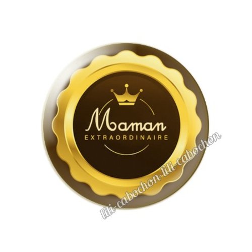 Médaille maman km26 cabochon en résine époxy 25 mm