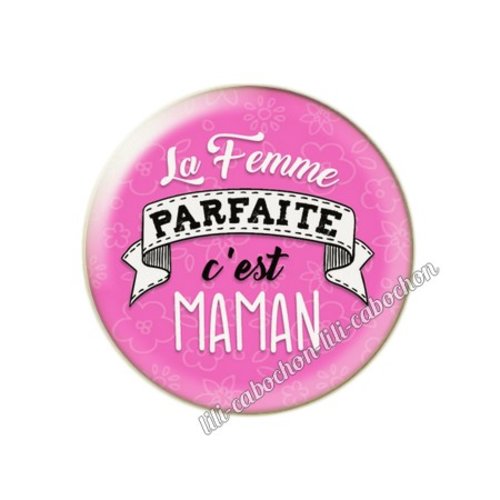 Médaille maman km27 cabochon en résine époxy 25 mm